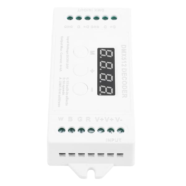 Mini 4CH Digital Display Decoder 15 Inbyggda Effekter DC9 till 24V Dekoderkontroller för RGBW LED-lampor