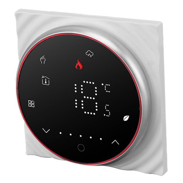 Smart termostat 1 vecka programmerbar LED-display infälld rektangulär bas digital termostat AC95-240V för pannvärmesystem svart