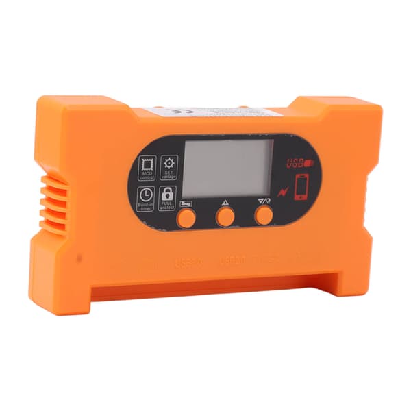 Solladdningsregulator 12V 24V Dubbel USB Typ C Snabbladdning Solpanel Batteriregulator med LCD-display 10A