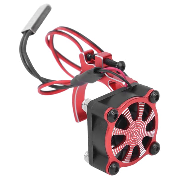 RC Modelbil Motor Køleventilator Køleplade med Termisk Sensor til 540 550 3650 3660Rød