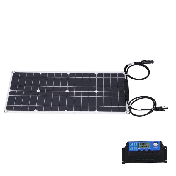 25W Monokrystallinsk Solpanel Kit 30A Ladecontroller Højeffektivt PV-modul til autocampercamping