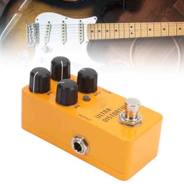 High Gain Distortion Gitarrpedal Aluminiumlegering Elgitarr Distortion Effektpedal med True Bypass DC9V