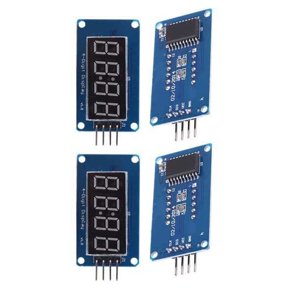 4 st 4-siffrig LED-displaymodul Röd TM1637-drivrutin Justerbar ljusstyrka Segmentklocka