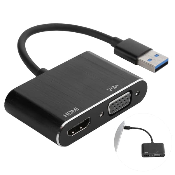 USB3.0 til VGA/HDMI-adapter Strømkonverter Skærmudvidelsesdock Computerudstyr