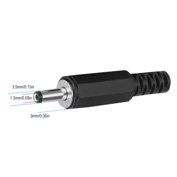 5 stk. 1,3 mm x 3,5 mm han DC-strømstik Jack koaksialstikadapter