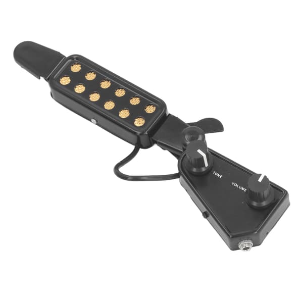 Akustisk Gitarr Pickup Volym Justerbar Magnetisk Gitarr Pickup med 3 Meters Kabel Svart