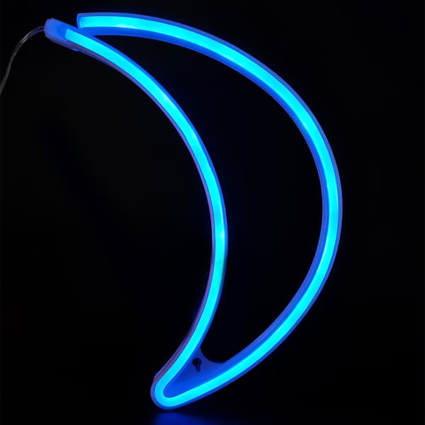 Månformad LED Neonskylt Dekorativ Neon Vägglampa för Sovsal Sovrum Fest