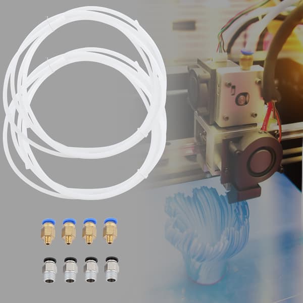2*PTFE PTEE-rør 4*PC4 M6 Hurtigkobling+4*PC4 M10 Lige Pneumatisk Kobling Push