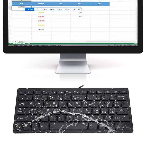 Kablet Mini Bærbar Arabisk Tastatur USB-interface til Stationær Computer Ultratynd 78 Taster
