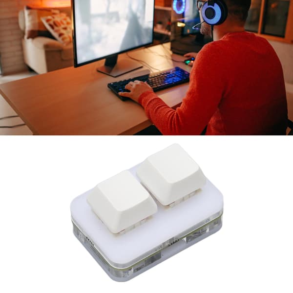 USB 2-tast Mini-tastatur Brugerdefineret RGB LED-baggrundsbelysning Makroprogrammeringstastatur til Windows til OS X til Linux Hvid