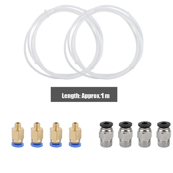 2*PTFE PTEE-rør 4*PC4 M6 Hurtigkobling+4*PC4 M10 Lige Pneumatisk Kobling Push