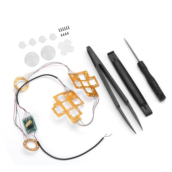6-farvet oplyst D-Pad Thumbsticks DTF LED-knapsæt til PS4-controller-tilbehør