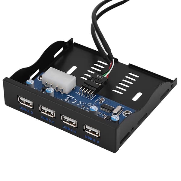 USB2.0 Floppy Frontpanel 3.5'' Floppy Bay 9-stifts till 4-gränssnitt USB 2.0 HUB