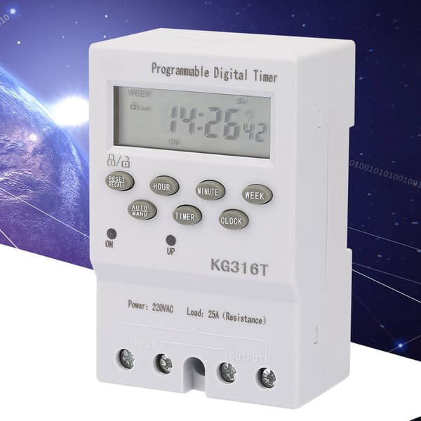 KG316T 220V Programmerbar Digital Timerkontakt, Mikrocomputer Automatisk Tidsstyring, 16A