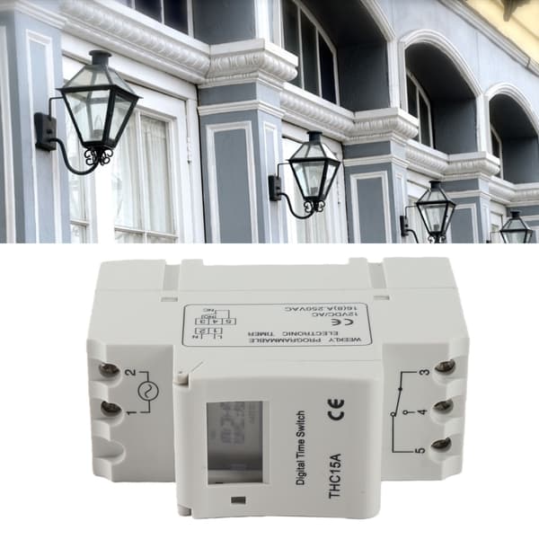 12V DC Timerkontakt ABS-skal LCD Genopladelig Strømtimer til Enheder