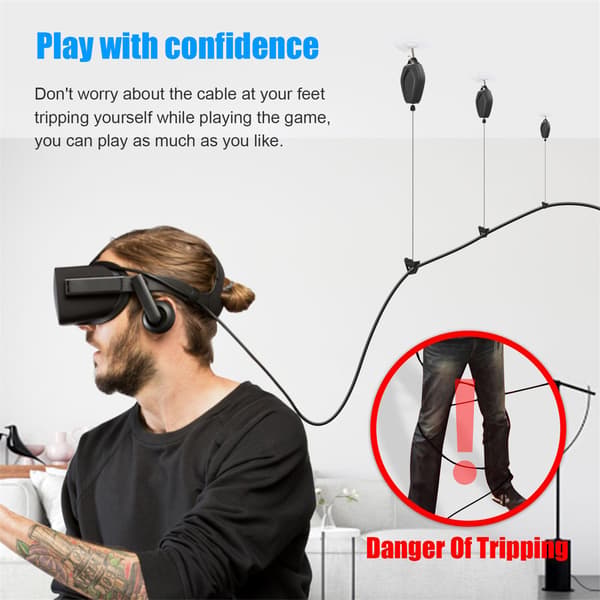 6 stk. VR-kabelstyring VR-kabelstyring til Quest 2 til Rift til Rift S til Valve Index til HTC Vive til HP Reverb G2 til PSVR Link-kabel
