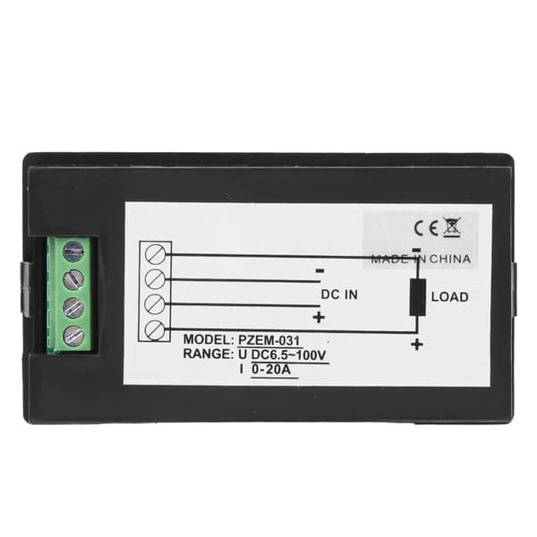 TSPZEM-031 DC 0-100V 10A Digital Voltmeter Ammeter, LCD Display Current Tester, Multi-Function Panel Meter