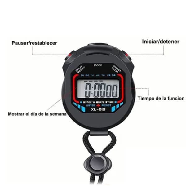 013 Elektronisk stopur multifunktion med knapcelle sportsstopur timer til løb
