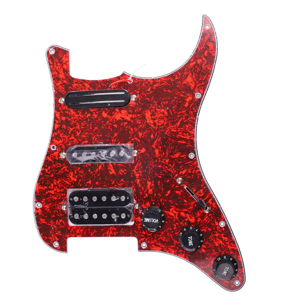 Elgitarr Plektrumskydd Förkopplade Enkel Dubbel Spole Pickuper 1 Volym 2 Ton Kontroller Laddad Pickup Platta