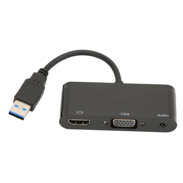 USB-HD Multimedia Interface 2-in-1 musta 1080P 60HZ 5Gbps USB 3.0-VGA-sovitin kokousviihteeseen