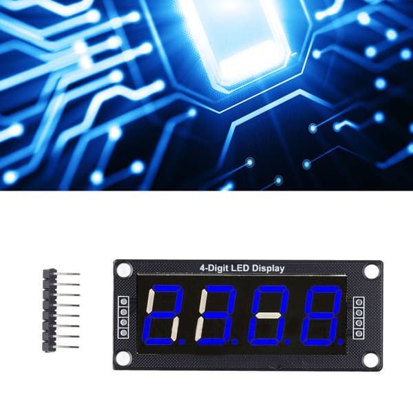 4 stk. 0,56\" 7-segment LED-displaymodul blå 4-cifret digitalt rør PCB-urkort