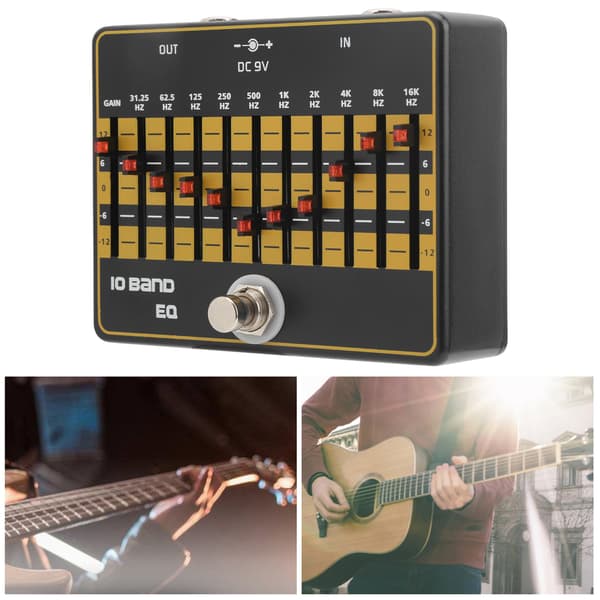 Guitar Effects 10-bånds Slider Equalizer Modulation Harmonisk Elektrisk Guitar Tilbehør