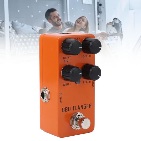 Analog Flanger Pedal Mini Bärbar för Elgitarr Bas med True Bypass DC9V