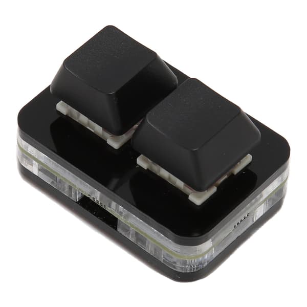 USB 2-tast Mini-tastatur Brugerdefineret RGB LED-baggrundsbelysning Makroprogrammeringstastatur til Windows til OS X til Linux Sort