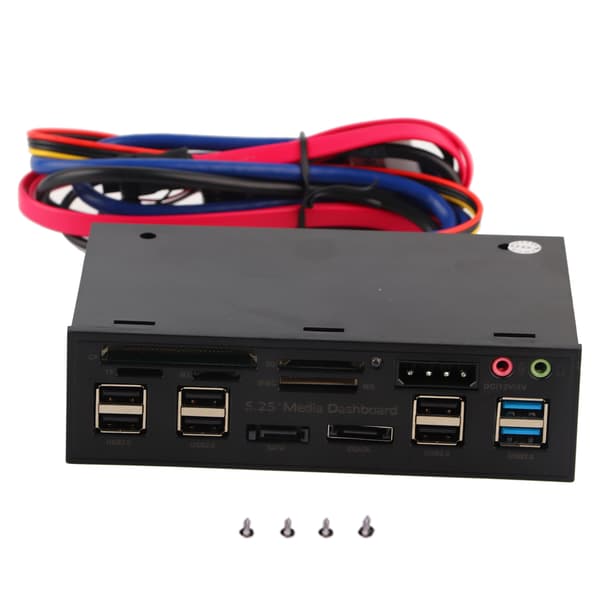 5,25 tommer medie-dashboard frontpanel USB3.0/2.0 HUB eSATA SATA lyd multi-kortlæser