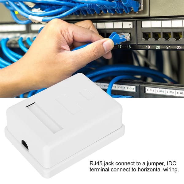 2st CAT6 RJ45 8P8C Enkel Ytmonterad Väggplatta Ethernet Keystone Box