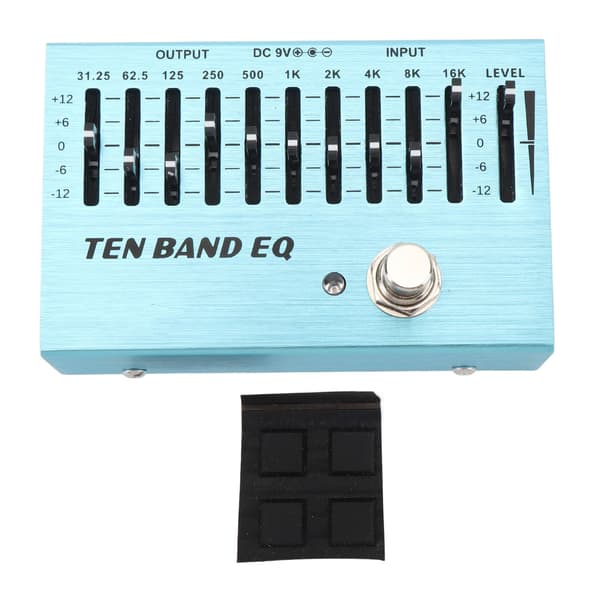 10-bånds EQ enkeltblok guitar bas mini equalizer effektpedal med ægte bypass aluminiumskrop båndcontroller DC9V