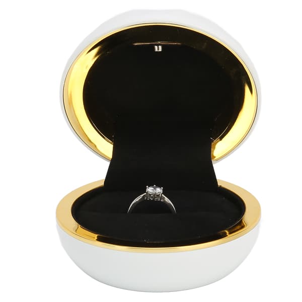 LED-ringask Elegant smyckesdisplay presentfodral för bröllopsförslag förlovning vit