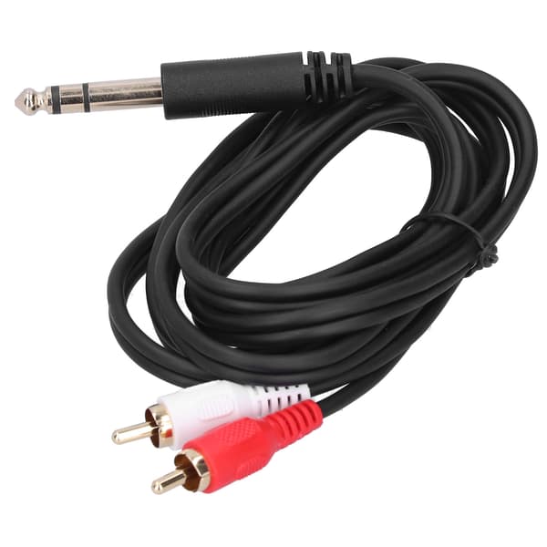 6,35 mm til dobbelt RCA lydkabel stereo hanadapterstik lyd Y-splitterkabel
