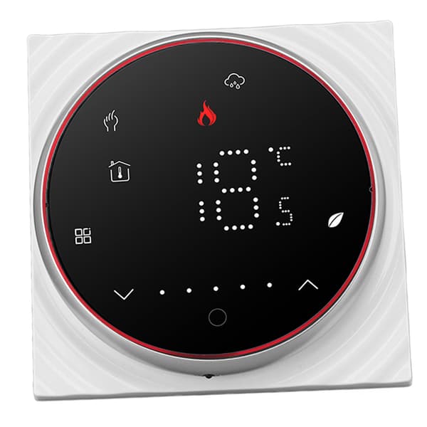 Smart termostat 1 vecka programmerbar LED-display infälld rektangulär bas digital termostat AC95-240V för pannvärmesystem svart