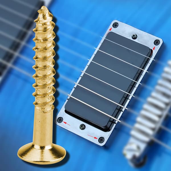 40 st gitarr Humbucker Pickup Skruvar Set Kit Ring Surround Monteringsskruvar (Gyllene)