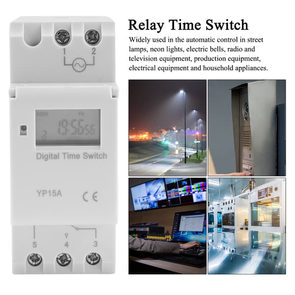16A Digital LCD Strömtimer Programmerbart Relä Tidsbrytare (AC220V)