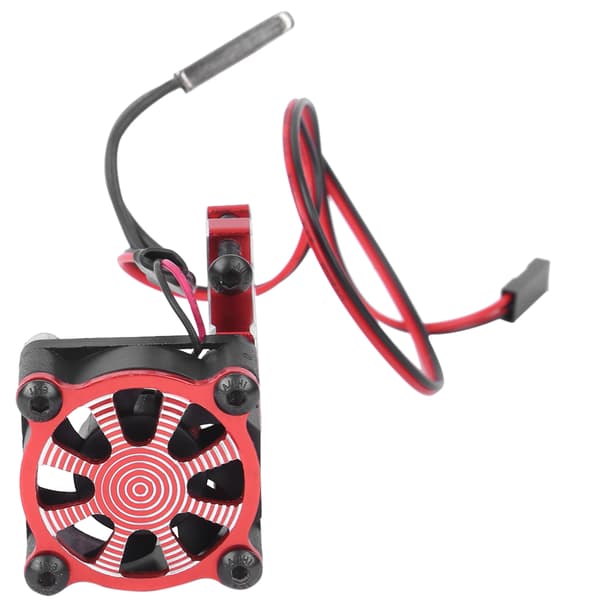 RC Modelbil Motor Køleventilator Køleplade med Termisk Sensor til 540 550 3650 3660Rød