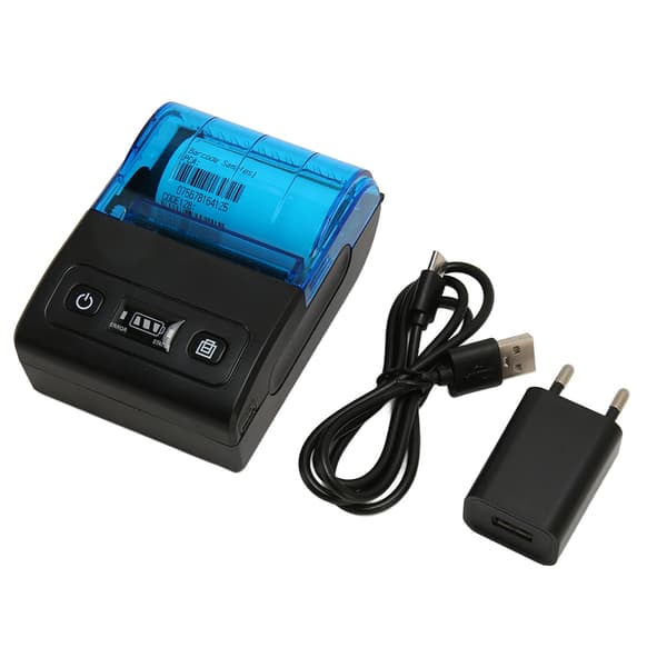 Bærbar termisk printer Multifunktionel Bluetooth 4.0 58 mm mini termisk kvitteringsprinter til butiksrestaurantvirksomhed EU-stik