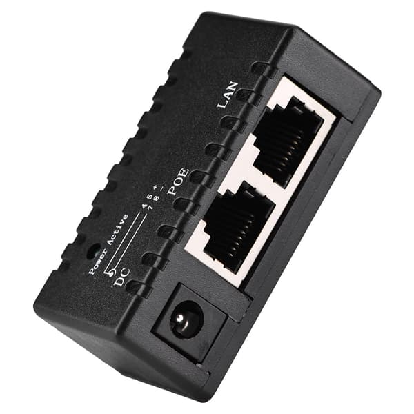 POE Splitter Power Over Ethernet Injector Adapter til LAN-netværk Sort