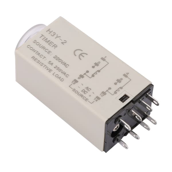 H3Y-2 Timerrelæ AC 220V 0-10s Forsinkelsestidskontakt 10 Sekunder
