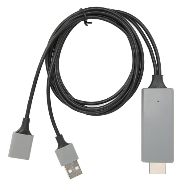 HDTV-kabeladapter 1080P HD multimediegrænsefladekabeladapter til iPhone TV-skærmprojektor Sort