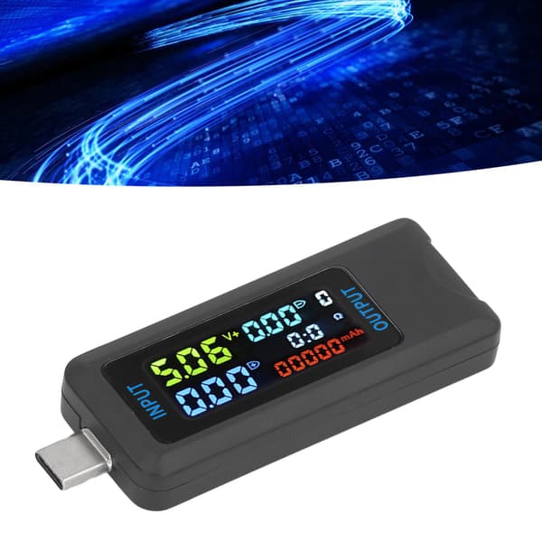 0-5A 0-8A 5-36V Digital Volt Ampere Meter 4-siffrig dubbelriktad IPS LCD USB-C Strömmonitor