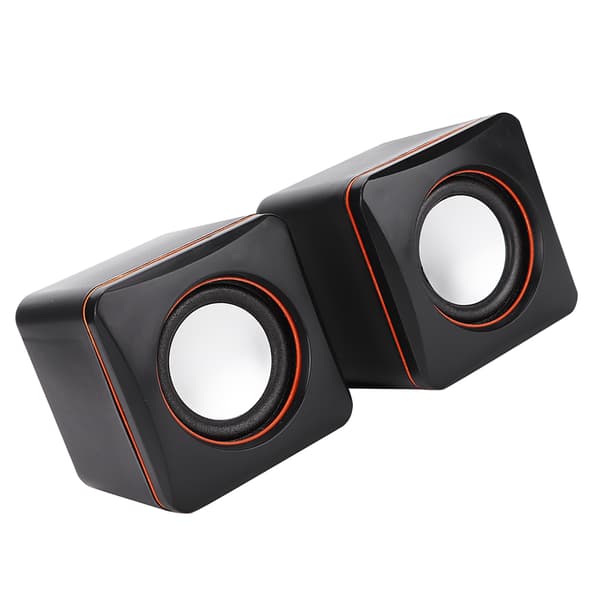 Mini Cube USB Stereo 3,5 mm Jack Kablet Højttaler til Stationær Bærbar PC Computer (Dobbelt spor)