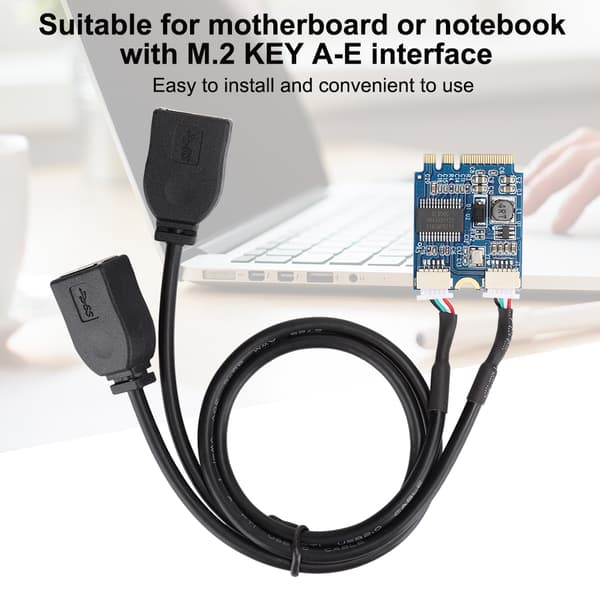 M.2 NGFF til USB Riser Card KEY A E til Dobbelt Port USB2.0 Interface Udvidelseskort Kabeladapter