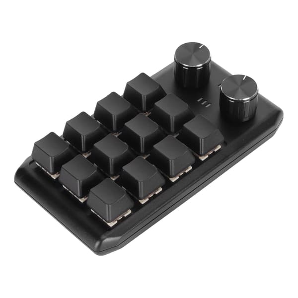 Mini anpassad knappsats 12 mekaniska tangenter 2 rattar programmerbar röd switch programmering makroknappsats för PC-spel multimedia trådlös BT