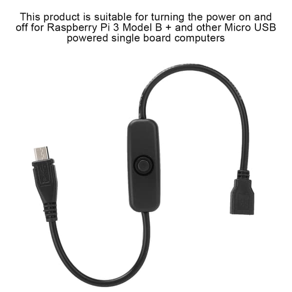 Micro USB hun til han forlængerkabel med 501 knapkontakt til Raspberry Pi