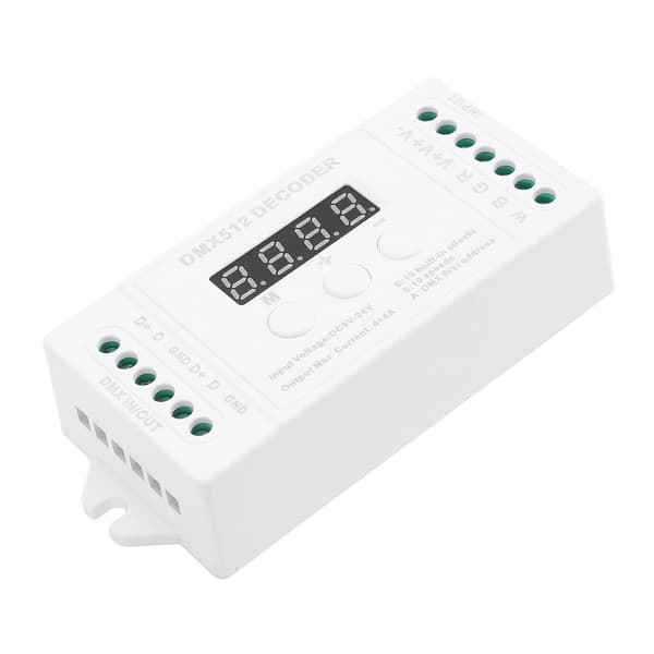 Mini 4CH Digital Display Decoder 15 Inbyggda Effekter DC9 till 24V Dekoderkontroller för RGBW LED-lampor