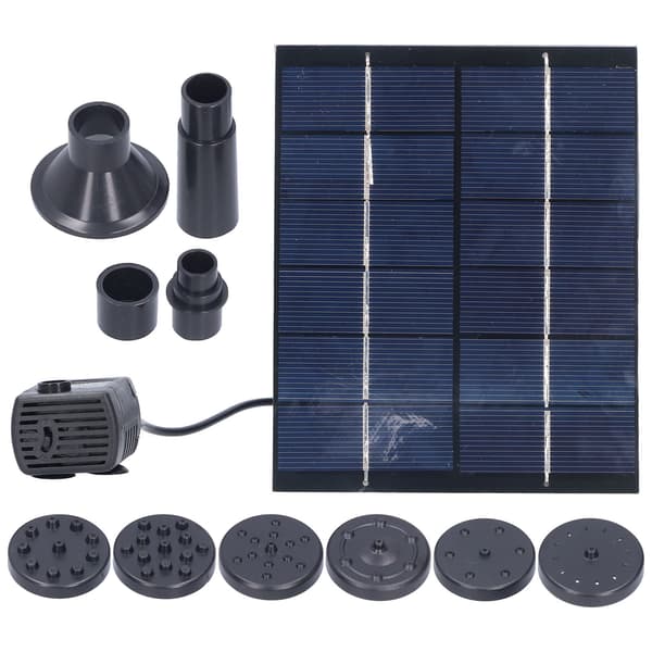 2W Solfontän med Panel Vattenpump Solpanelsats för Utomhus Landskap Dammdekor