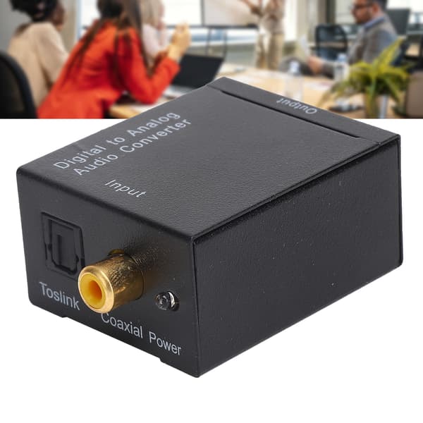 Digital til Analog Audio Konverter USB Sort Aluminiumslegering Adapter DC 5V 1A