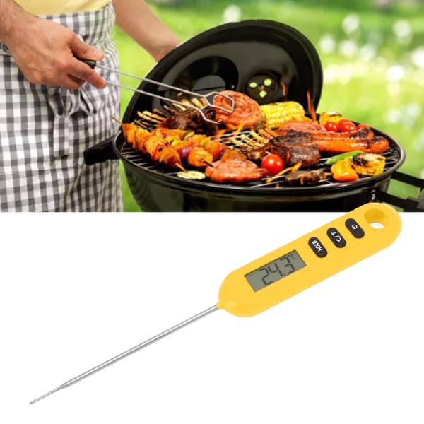 Köttmatstermometer Omedelbar Avläsning Termometer Digital Matlagning Kök Grilltermometer Med Lång Sond Orange